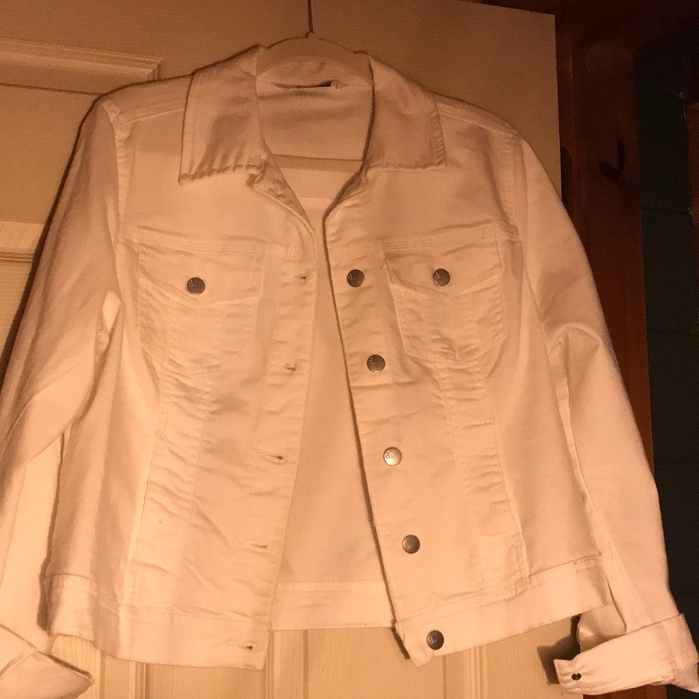 d. jeans  white denim jacket.  Size L